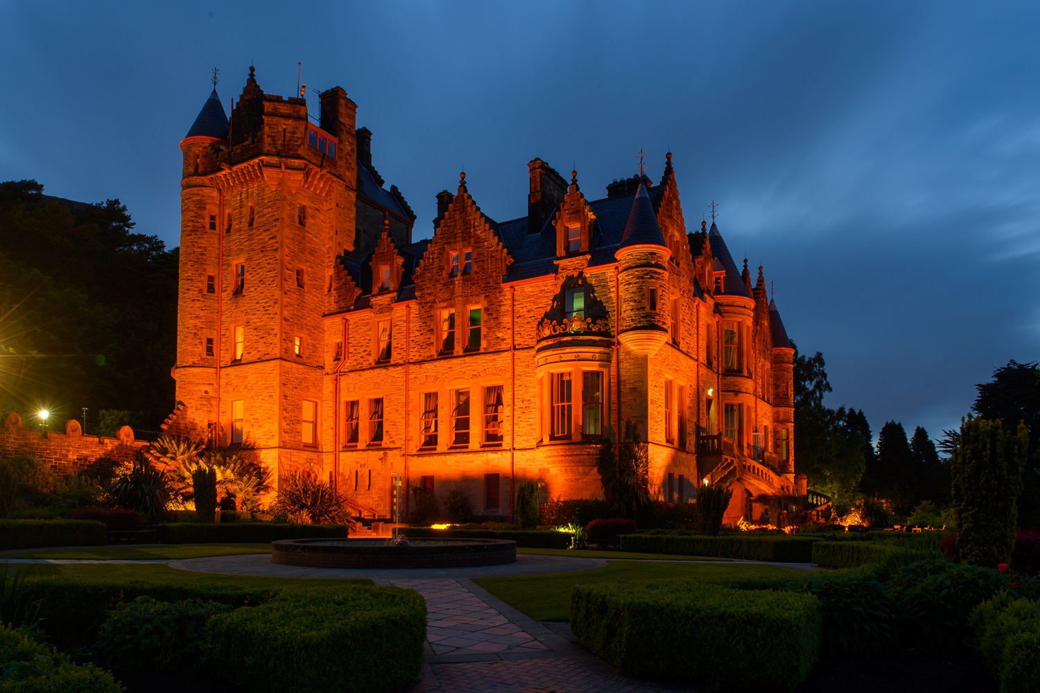 belfast castle lit up orange