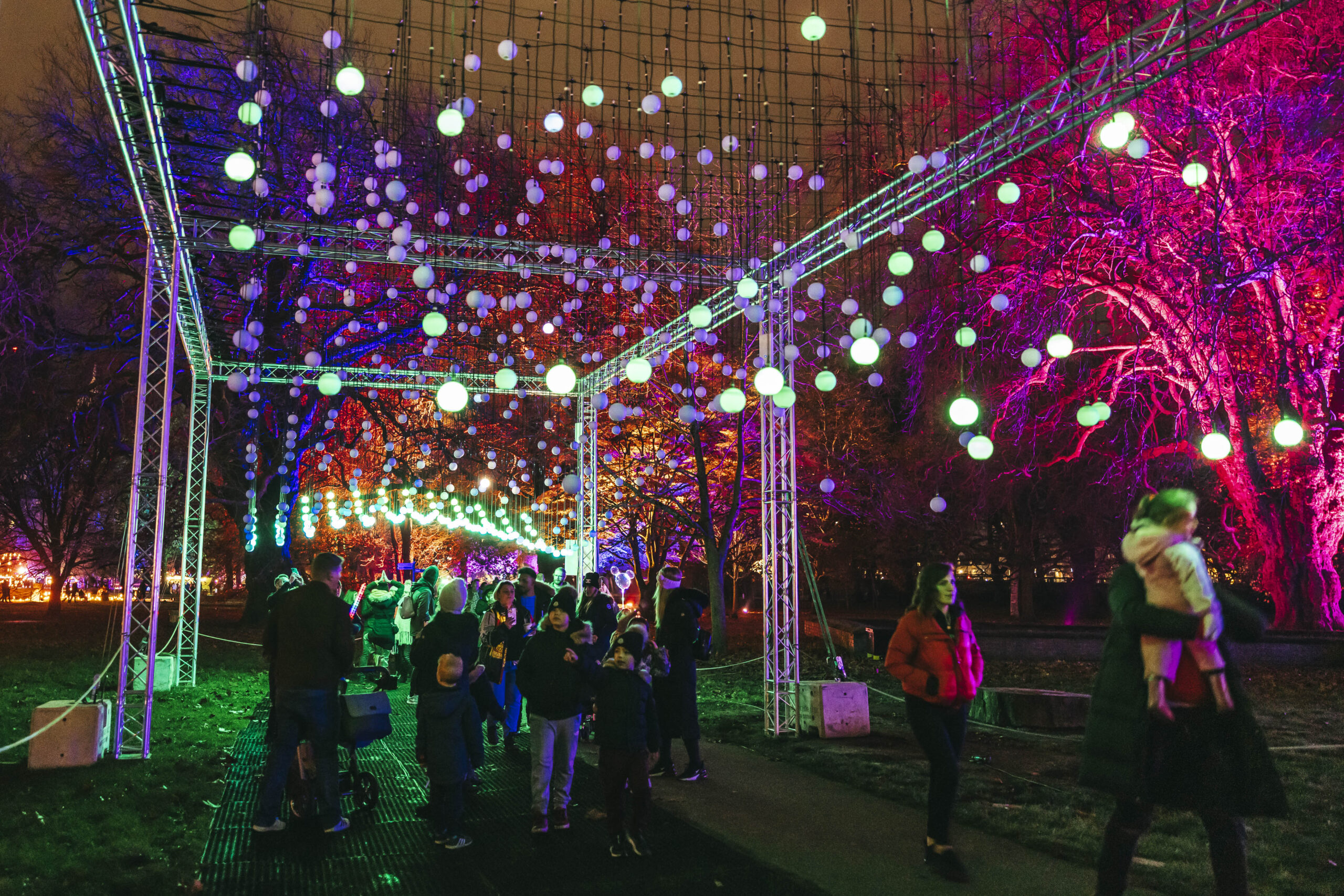 guests enjoying christmas at bute park lights