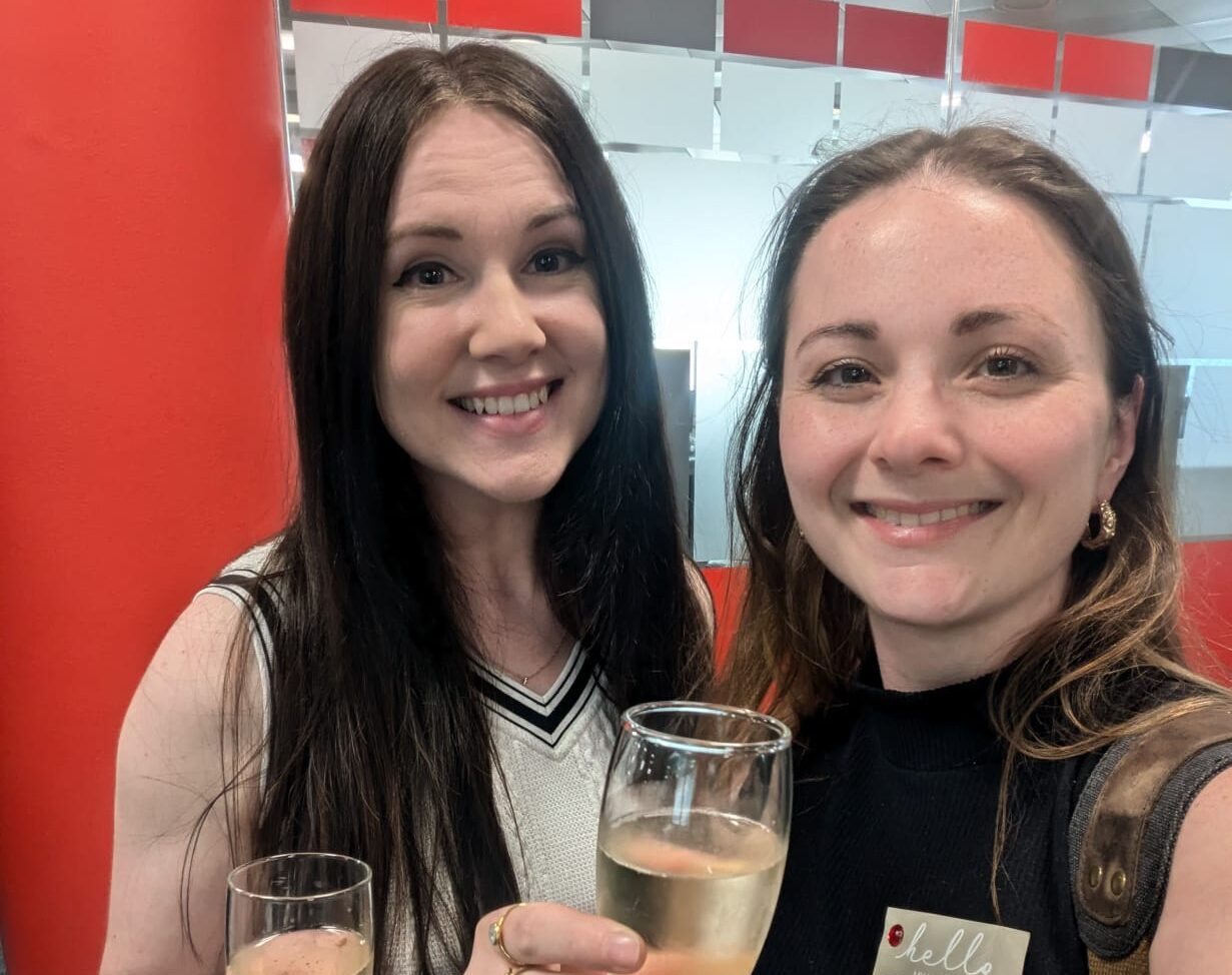 Front Door Communications Rosie and Beth at the Fintech Wales networking session