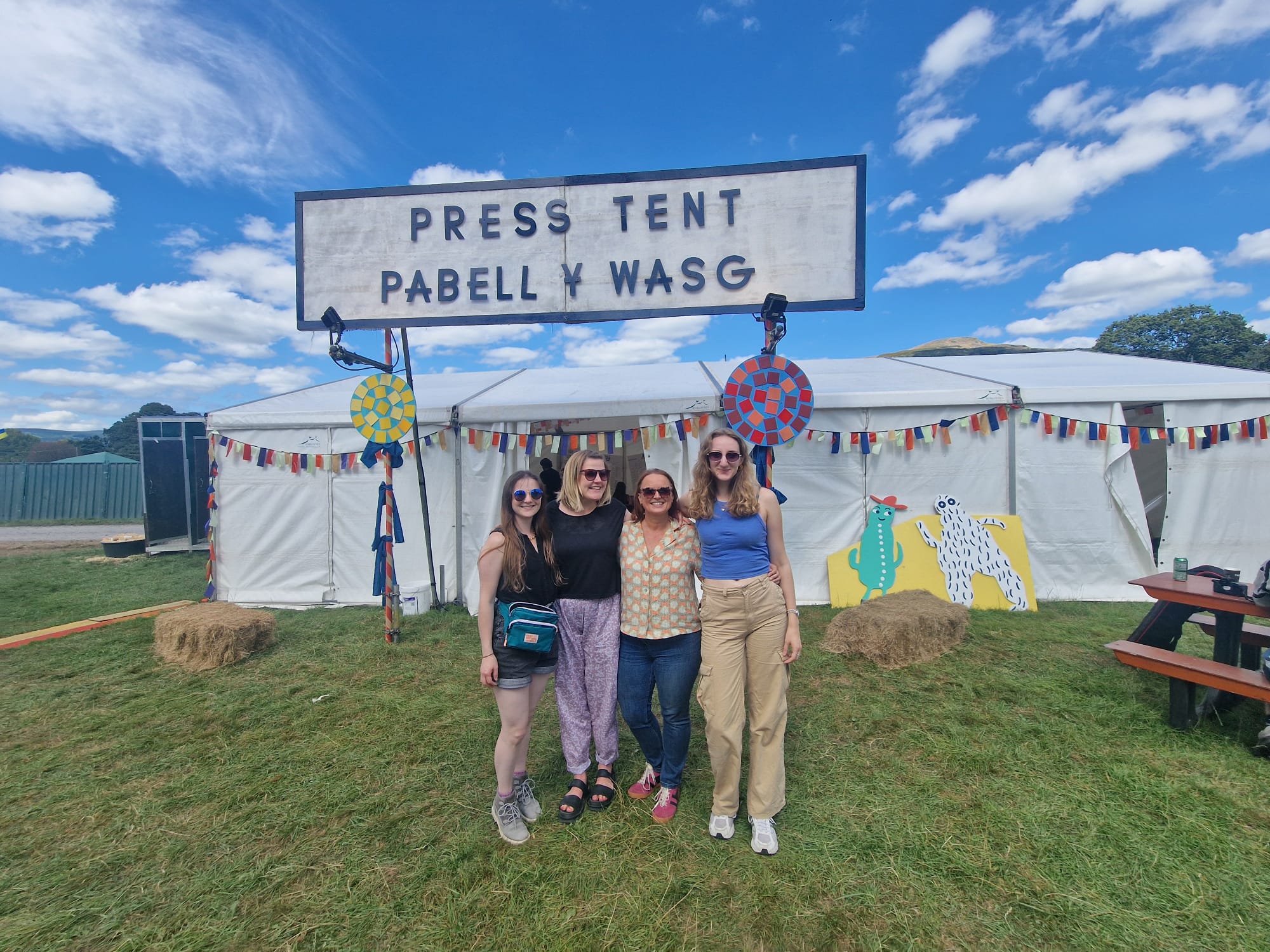 the fd team at the Green Man press tent